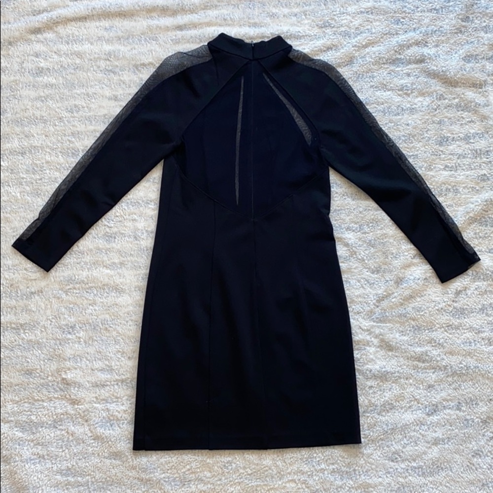 Marciano High Neck Long Sleeve Mesh Body Con Dress - Picture 5 of 7
